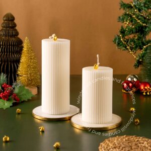 Ribbed Pillar Candle